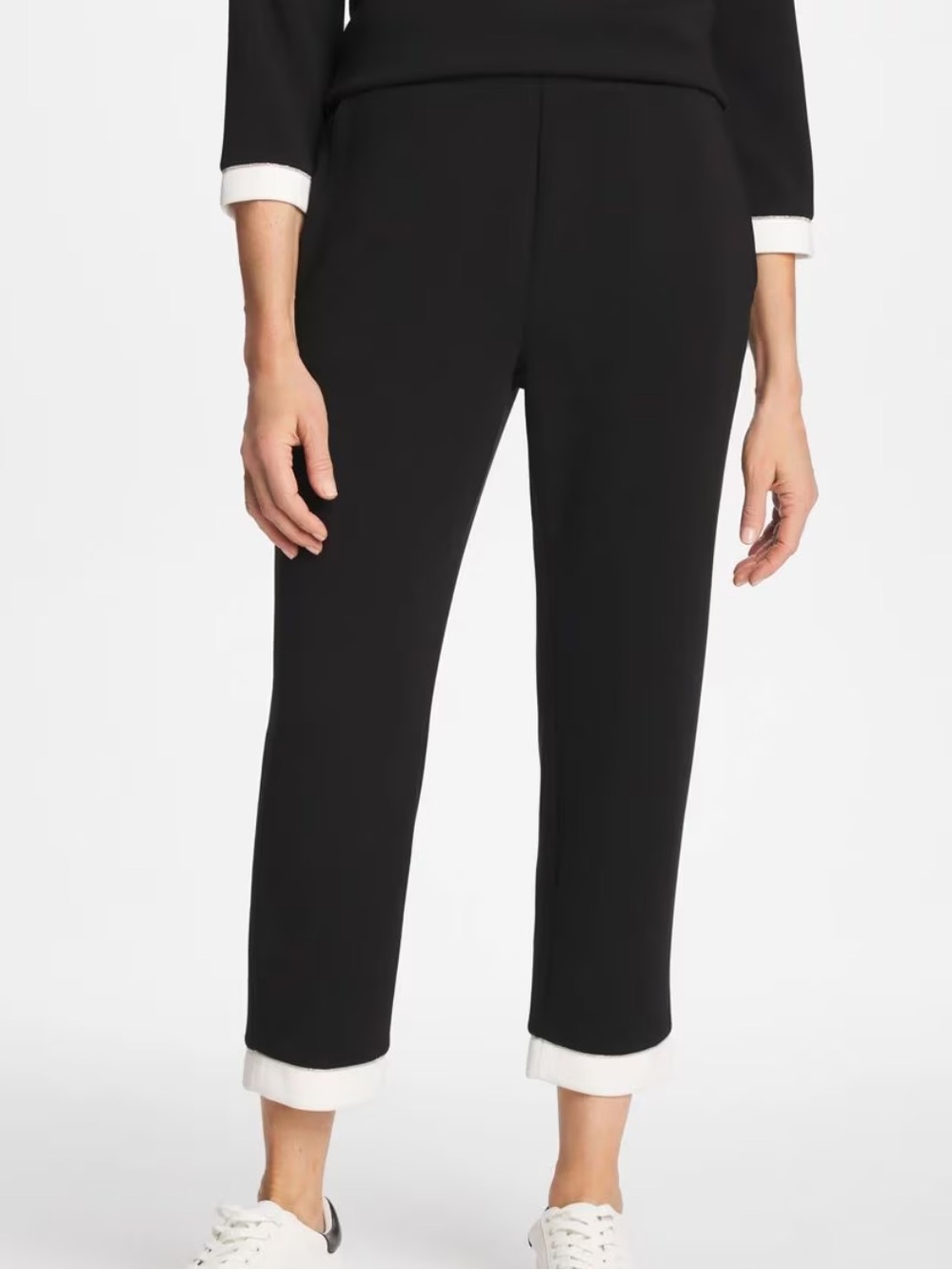NWT Chicos Zenergy Scuba BC Contrast Crop Black White 4 XXL